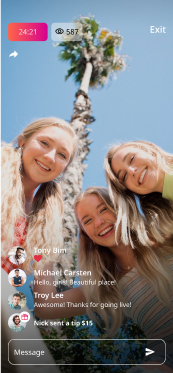 Mobile phone with happy girls